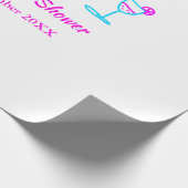 Blaues pinkfarbenes Brautparty Geschenkpapier (Ecke)