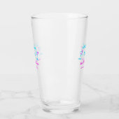 Blaues pinkfarbenes Brautparty Glas (Links)