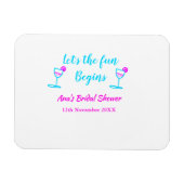 Blaues pinkfarbenes Brautparty Magnet (Horizontal)