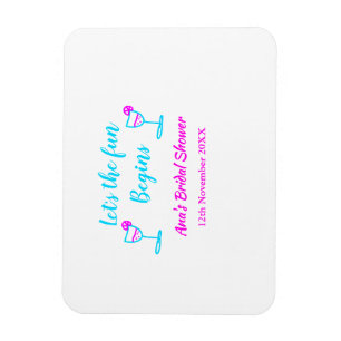 Blaues pinkfarbenes Brautparty Magnet