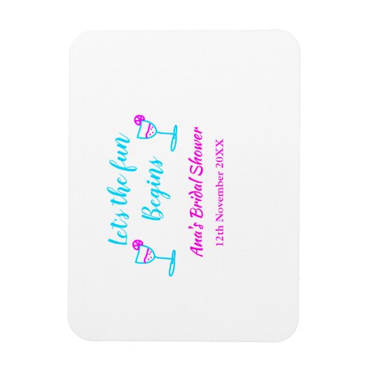 Blaues pinkfarbenes Brautparty Magnet (Vertikal)