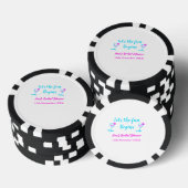 Blaues pinkfarbenes Brautparty Pokerchips (Stapel)