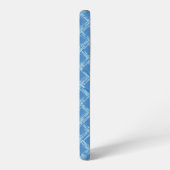 Blaues Pinselgitter Samsung Galaxy Hülle (Linke Seite)