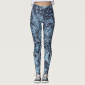 Blaues Pisley macht farbenfrohe Leggings (Vorderseite)