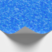 Blaues Pixel-Mosaik-Packpapier Geschenkpapier (Ecke)