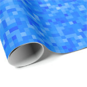Blaues Pixel-Mosaik-Packpapier Geschenkpapier (Rolleneckpunkt)
