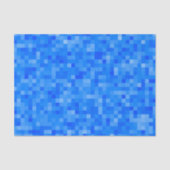 Blaues Pixel-Mosaik Seidenpapier (Vorderseite)