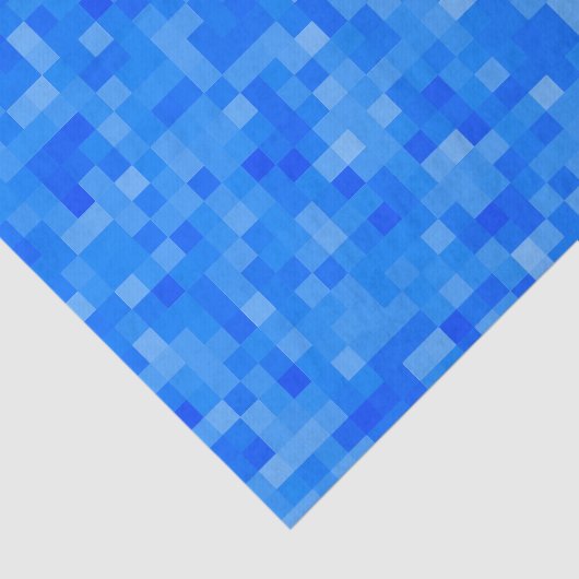 Blaues Pixel-Mosaik Seidenpapier (Ausschnitt)