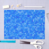 Blaues Pixel-Mosaik Seidenpapier (Handwerk)