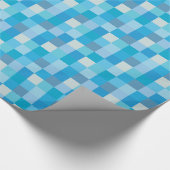 Blaues Pixelated Muster Geschenkpapier (Ecke)