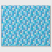 Blaues Pixelated Muster Geschenkpapier (Flach)