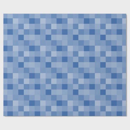 Blaues Pixelbild-Verpackungspapier Geschenkpapier (Flach)
