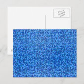 Blaues Pixelmosaik Postkarte (Vorne/Hinten)
