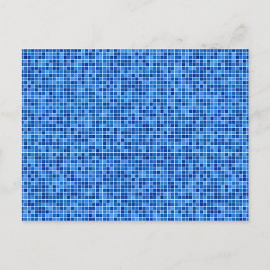 Blaues Pixelmosaik Postkarte (Vorderseite)