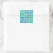 Blaues Pixelmosaik Quadratischer Aufkleber (Tasche)