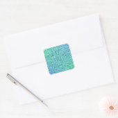Blaues Pixelmosaik Quadratischer Aufkleber (Umschlag)
