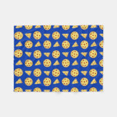 Blaues Pizzamuster Fleecedecke (Vorderseite (Horizontal))