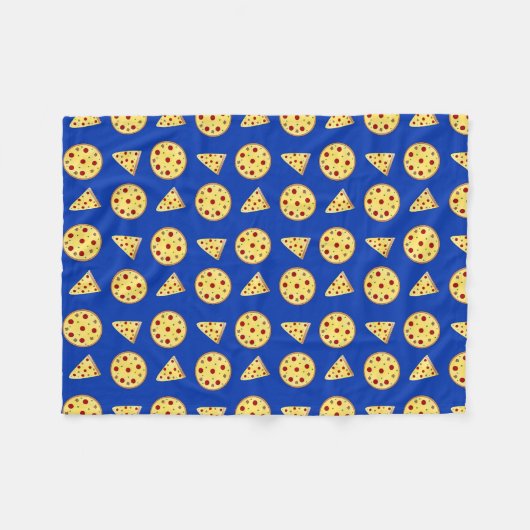 Blaues Pizzamuster Fleecedecke (Vorderseite (Horizontal))