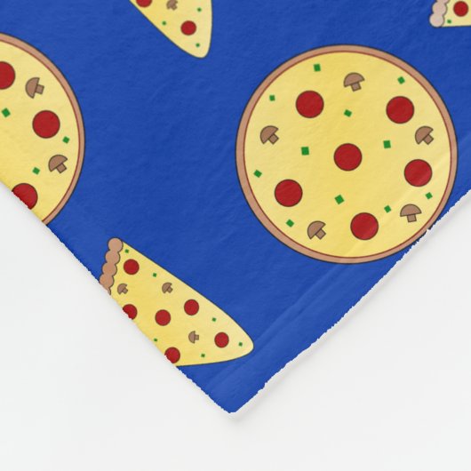 Blaues Pizzamuster Fleecedecke (Ecke)