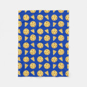 Blaues Pizzamuster Fleecedecke (Vorderseite)