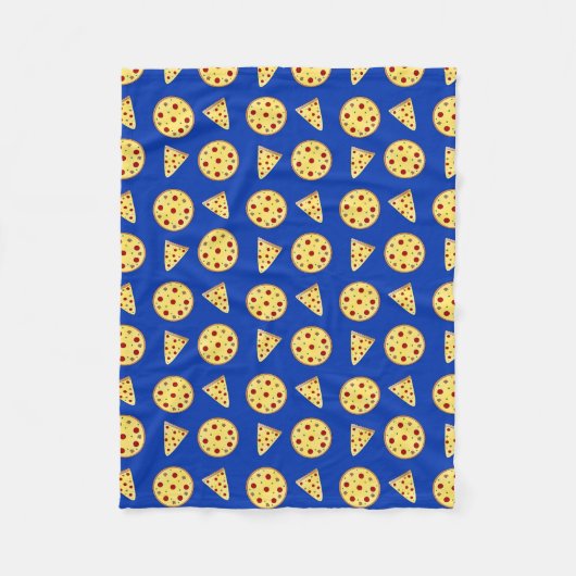 Blaues Pizzamuster Fleecedecke (Vorderseite)
