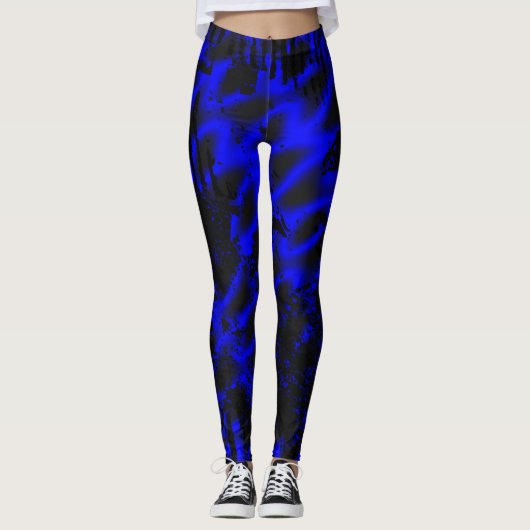 Blaues Plasma Leggings (Vorderseite)