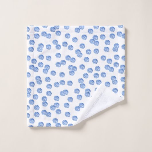 Blaues Polka-Punkt-Badezimmer-Tuch-Set Badhandtuch Set (Waschlappen)