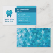 Blaues Polygon-molare Zahn-Zahnarzt-Visitenkarten Visitenkarte (Vorne/Hinten)