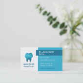 Blaues Polygon-molare Zahn-Zahnarzt-Visitenkarten Visitenkarte (Stehend Vorderseite)