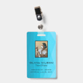 Blaues Polygon und Foto Ausweis (Vorderseite mit Clip)