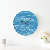Blaues Pool-Wasser nummeriert klaren coolen Große Wanduhr (Zuhause)