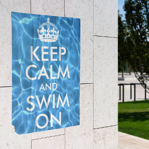 Blaues Poolwasser Keep Calm and Swim On Poster