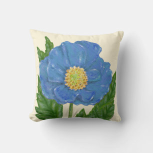 Blaues Poppy-Kissen Kissen