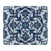 Blaues portugiesisches Azulejos Floral Tile-Muster Schneidebrett (Vorderseite)