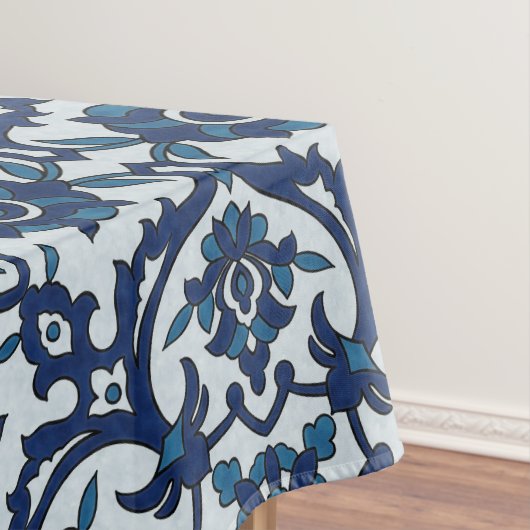 Blaues portugiesisches Azulejos Floral Tile-Muster Tischdecke (Beispiel)