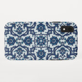 Blaues portugiesisches Azulejos-Muster Case-Mate iPhone Hülle (Rückseite (Horizontal))