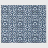 Blaues portugiesisches Azulejos-Muster Geschenkpapier (Flach)