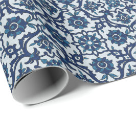 Blaues portugiesisches Azulejos-Muster Geschenkpapier
