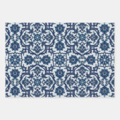 Blaues portugiesisches Azulejos-Muster Geschenkpapier Set (Vorderseite)