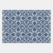 Blaues portugiesisches Azulejos-Muster Geschenkpapier Set (Vorderseite)