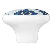 Blaues portugiesisches Azulejos-Muster Keramikknauf (Seitenansicht)