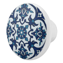 Blaues portugiesisches Azulejos-Muster Keramikknauf