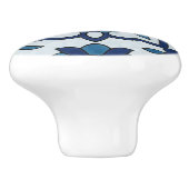 Blaues portugiesisches Azulejos-Muster  Keramikknauf (Seitenansicht)