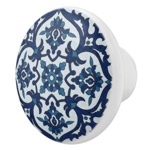 Blaues portugiesisches Azulejos-Muster Keramikknauf