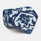 Blaues portugiesisches Azulejos-Muster Krawatte (Gerollt)