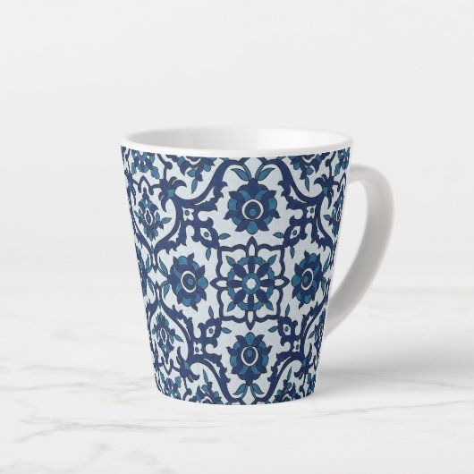 Blaues portugiesisches Azulejos-Muster Milchtasse (Rechte Ecke)