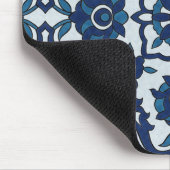 Blaues portugiesisches Azulejos-Muster Mousepad (Ecke)