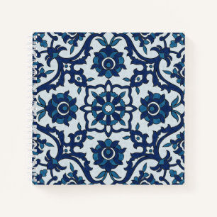 Blaues portugiesisches Azulejos-Muster Notizblock