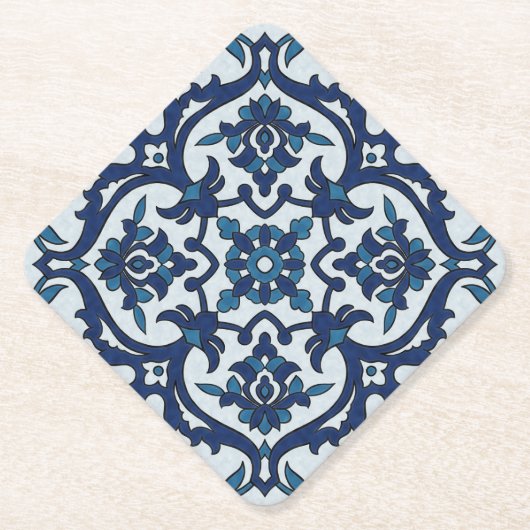 Blaues portugiesisches Azulejos-Muster Untersetzer (Vorderseite)