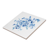 Blaues Portugiesisches Blumenmuster Fliese (Seite)